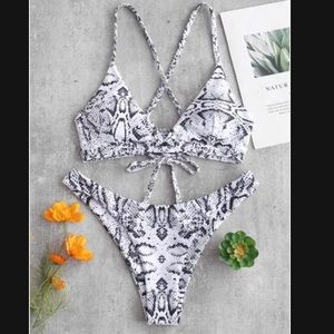 Cheeky Snake Skin Bikini Bottoms